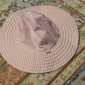Ruffle Butts Pink and White Striped Sun Hat